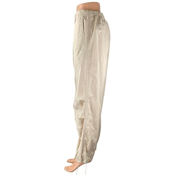 Zara Beige High Waist Baggy Wide Leg Windbreaker Parachute Trousers Pants Size S - Picture 2 of 5